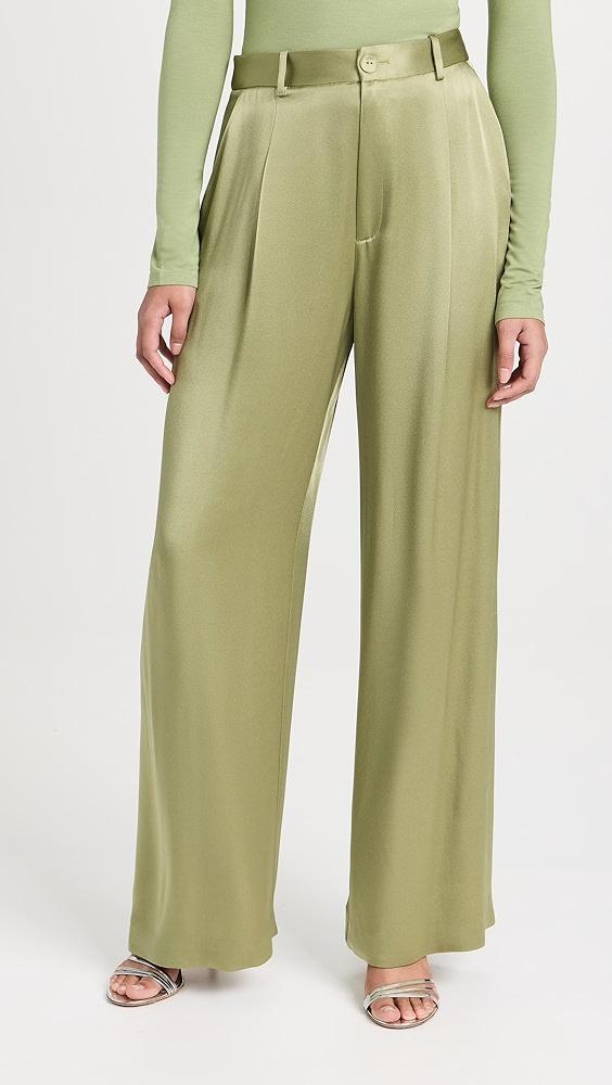 LAPOINTE Doubleface Satin Relaxed Pleated Pants | Shopbop Product Image