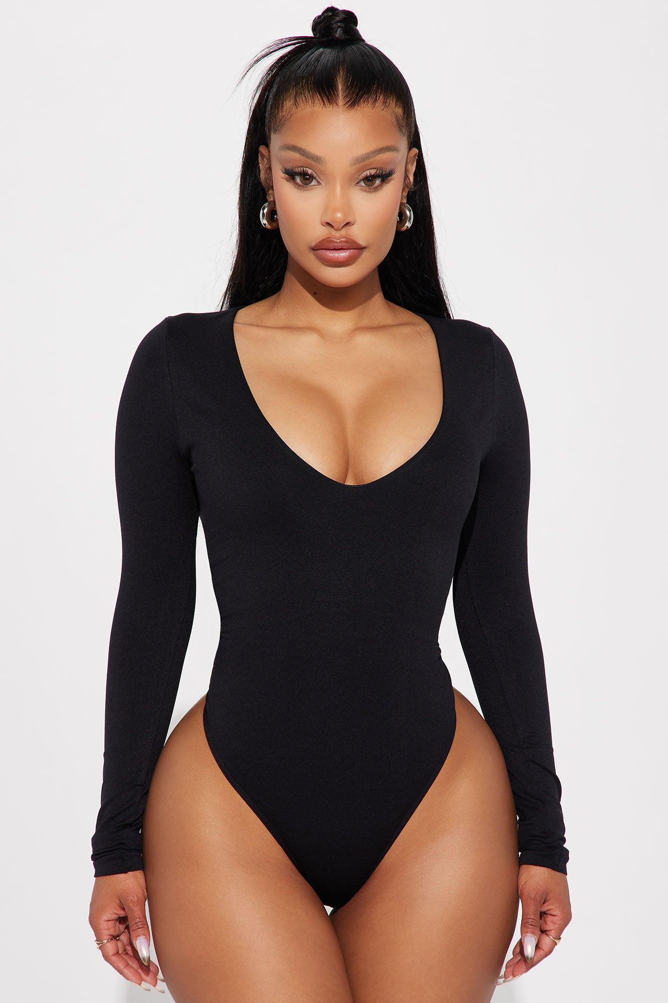 Next Level Plunge Bodysuit - Black Product Image