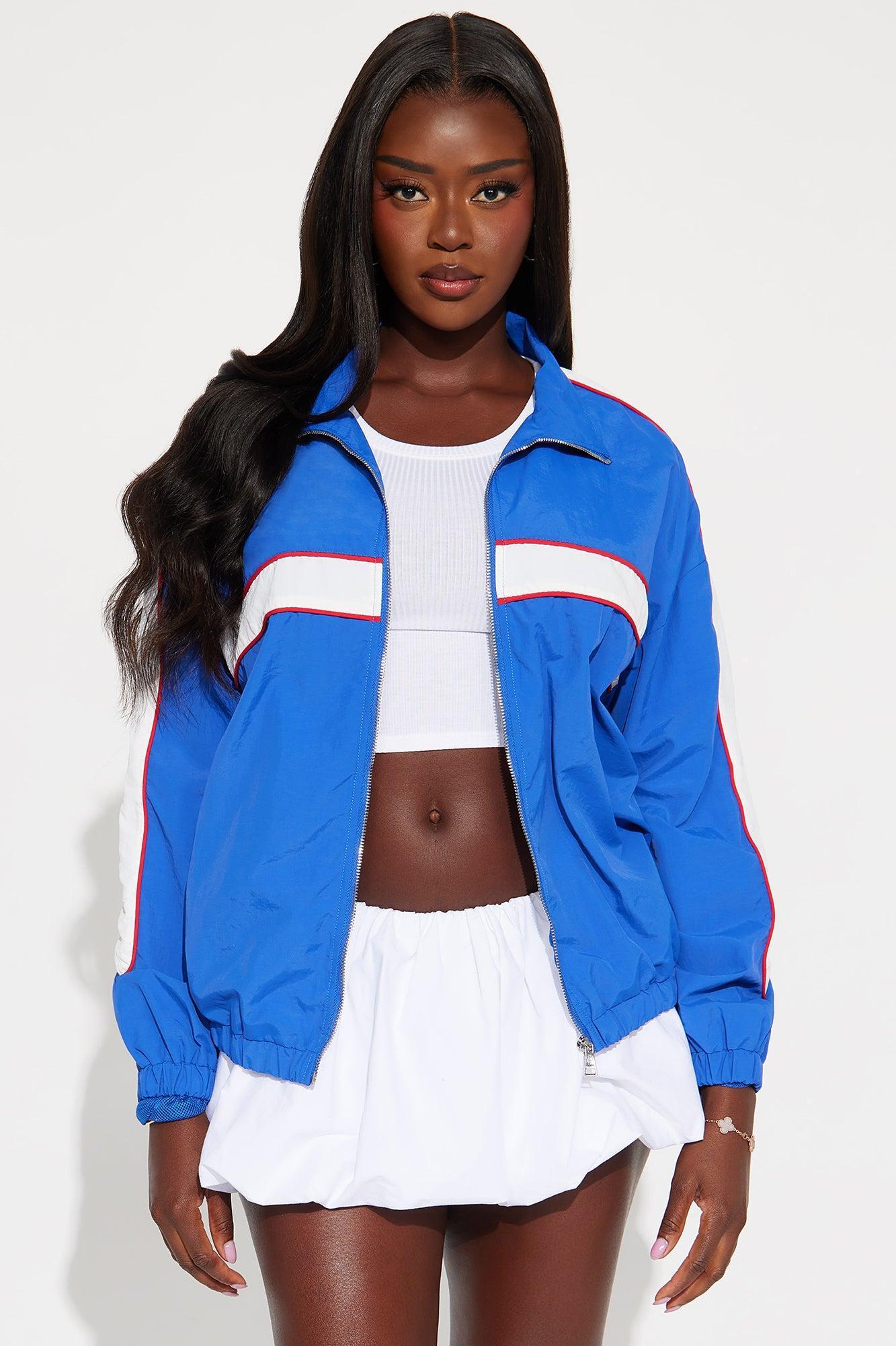 Italia Sporty Oversized Windbreaker - Blue/combo Product Image