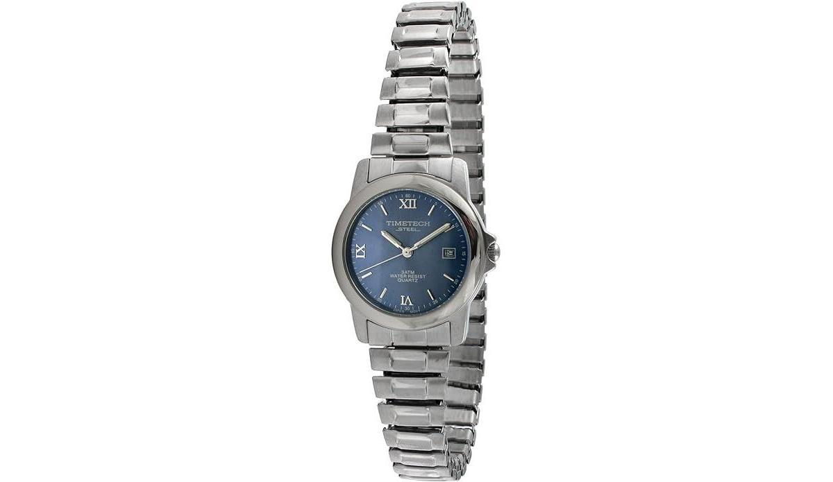 Timetech Womens Stainless Steel Blue Dial Expansion Watch Product Image