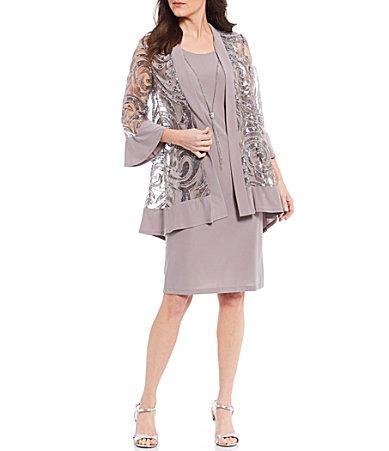 Petite R&M Richards 2-piece Flair Jacket & Dress Set, Womens Lt Beige Product Image