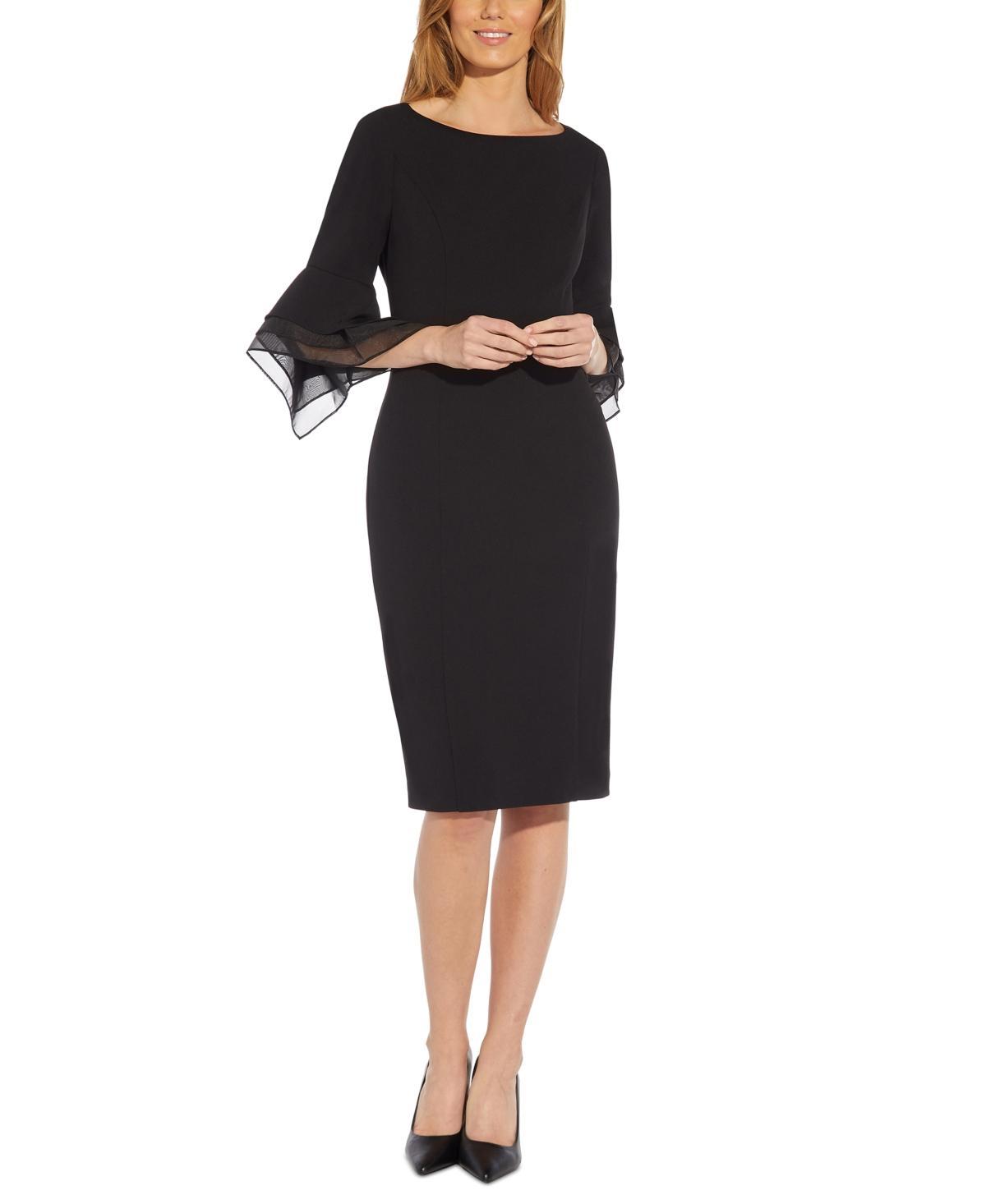 Adrianna Papell Tiered Sleeve Crepe Dress Product Image