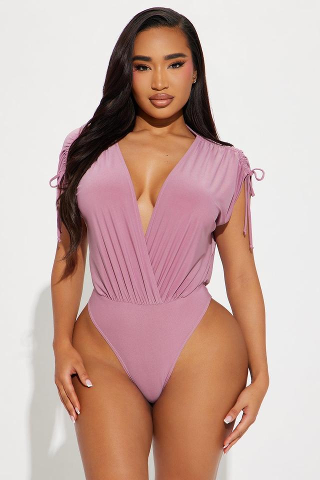 Kathryn Deep V-Neck Bodysuit - Mauve Product Image