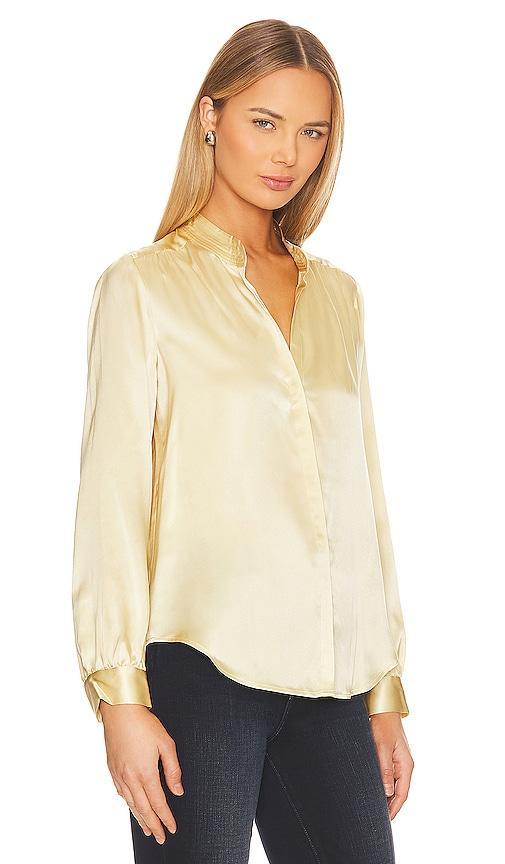 LAgence Bianca Silk Banded Collar Blouse Product Image