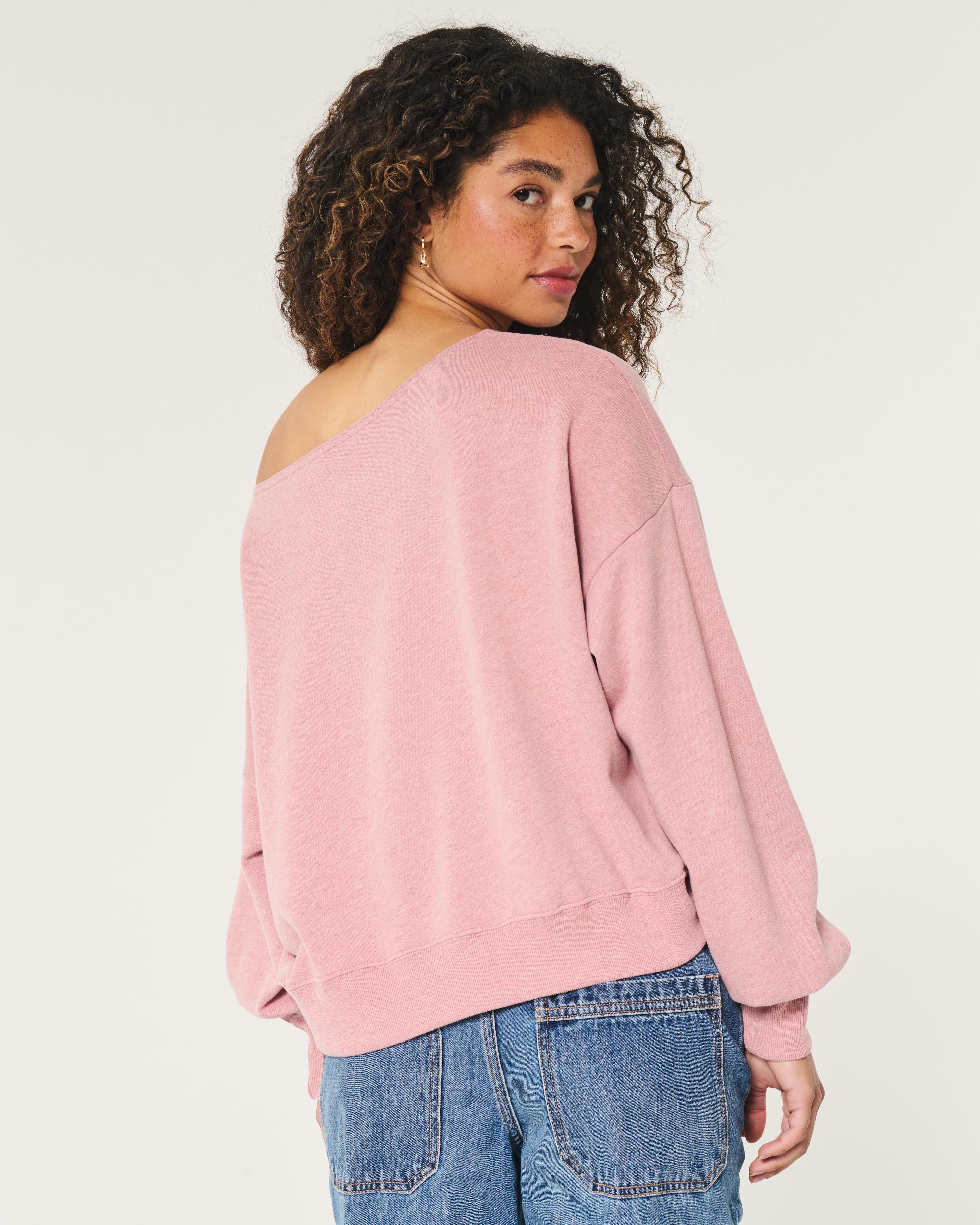 Easy Off-the-Shoulder Terry Sweatshirt Product Image