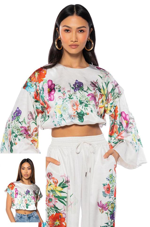 FULL BLOOM ZIP OFF SLEEVES BLOUSE Product Image