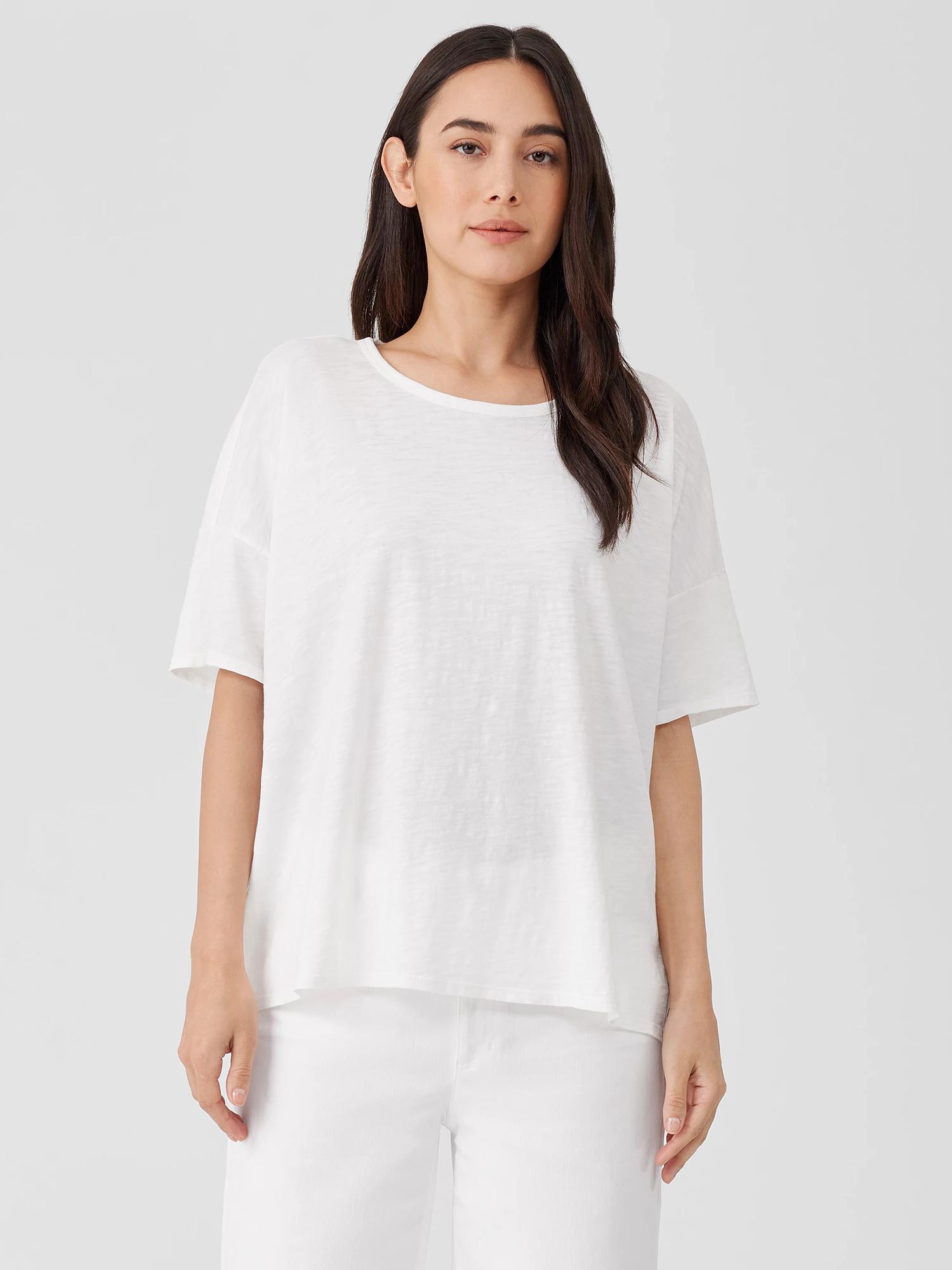 EILEEN FISHER Organic Cotton Slub Crew Neck Teefemale Product Image