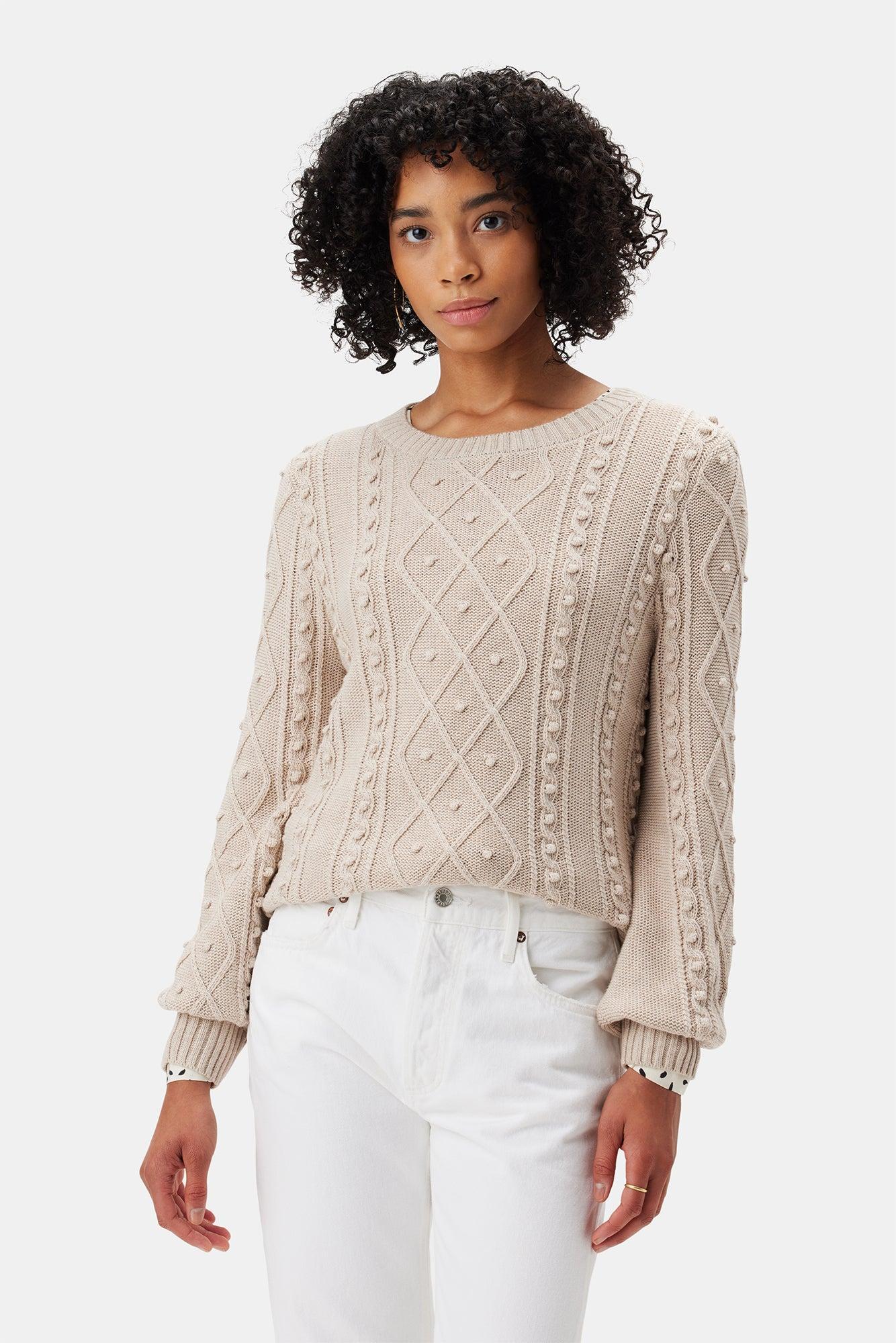 Faedra Organic Cotton Sweater - Oat Product Image