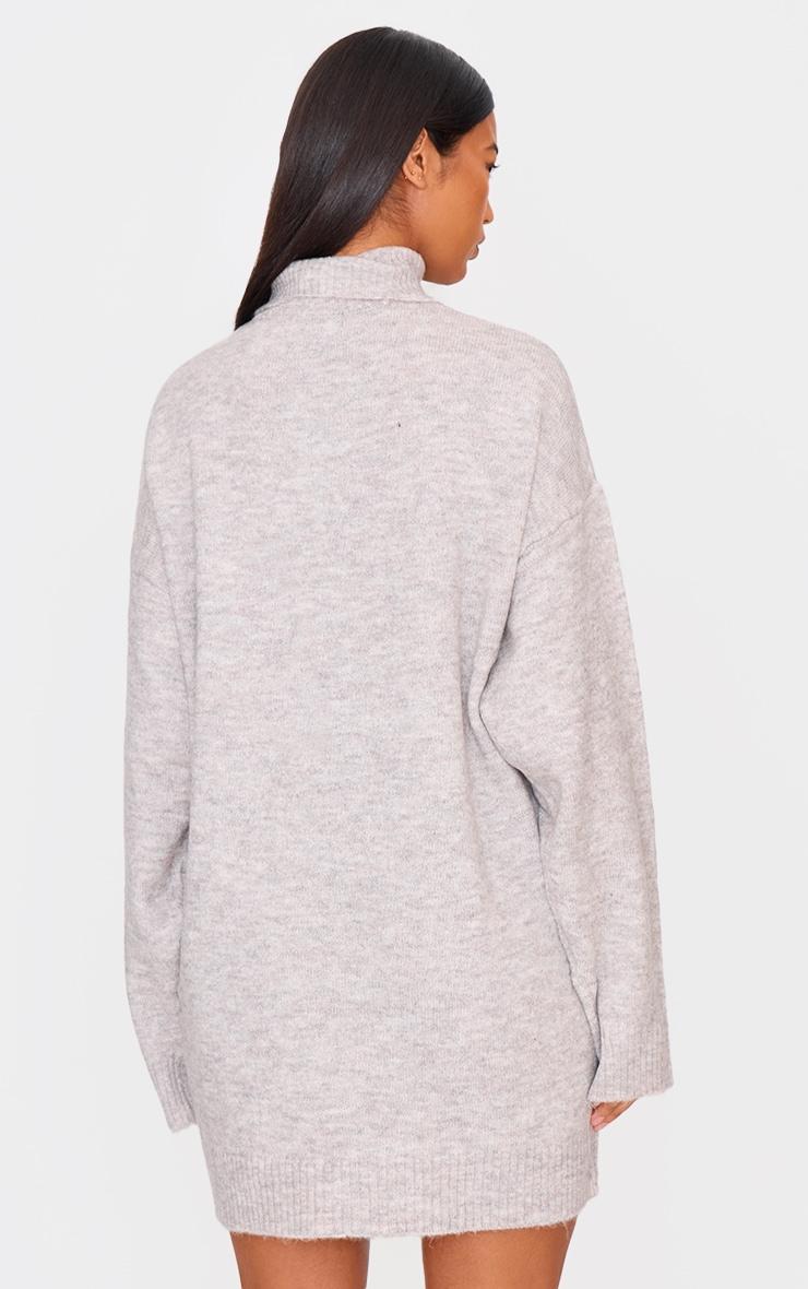 Stone Knitted Slouchy Sweater Dress Product Image