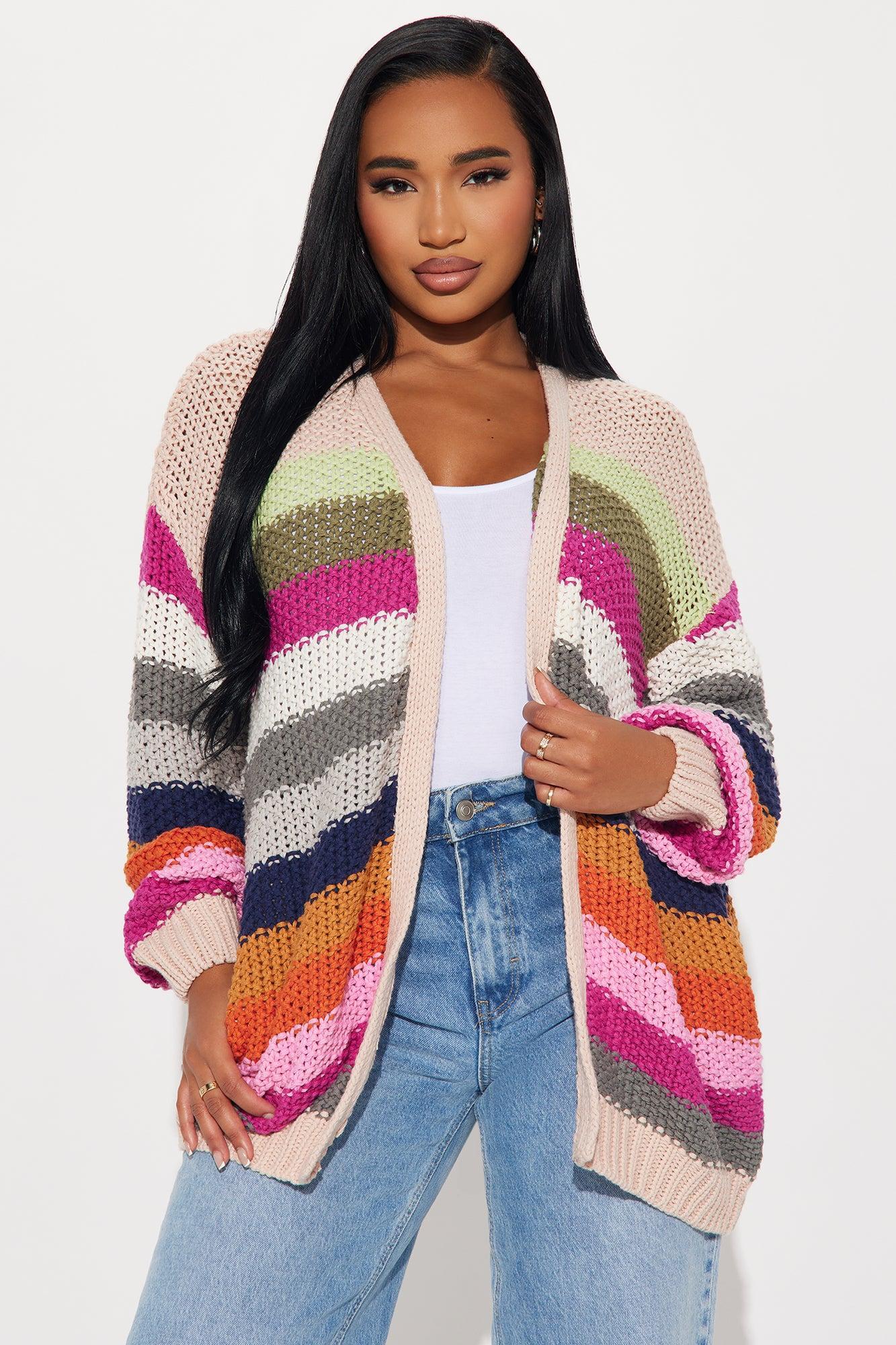 Maximalist Striped Cardigan - Multi Color Product Image