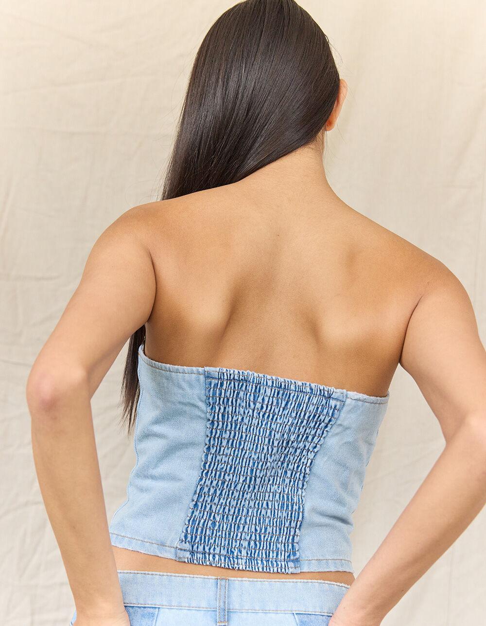 WEST OF MELROSE Womens Denim Tube Top Product Image