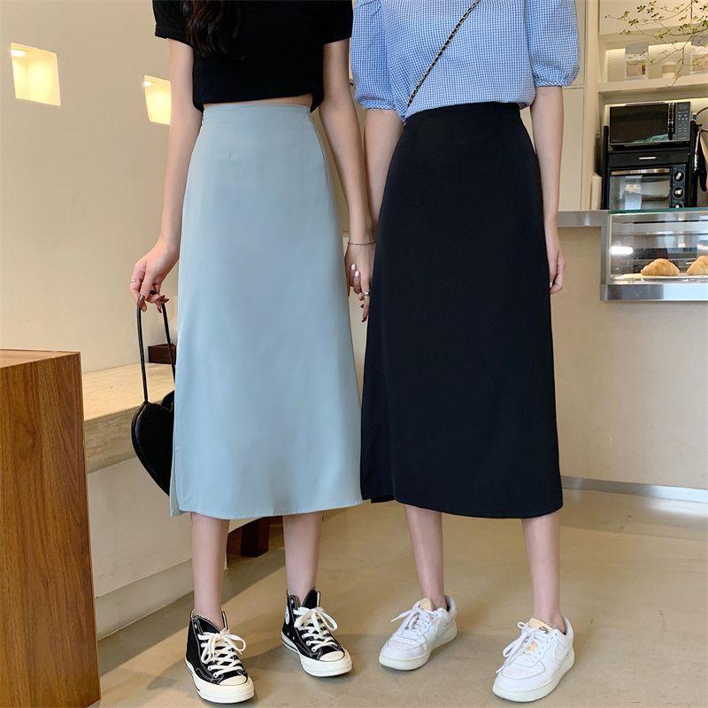 Denim Midi Skirt Product Image