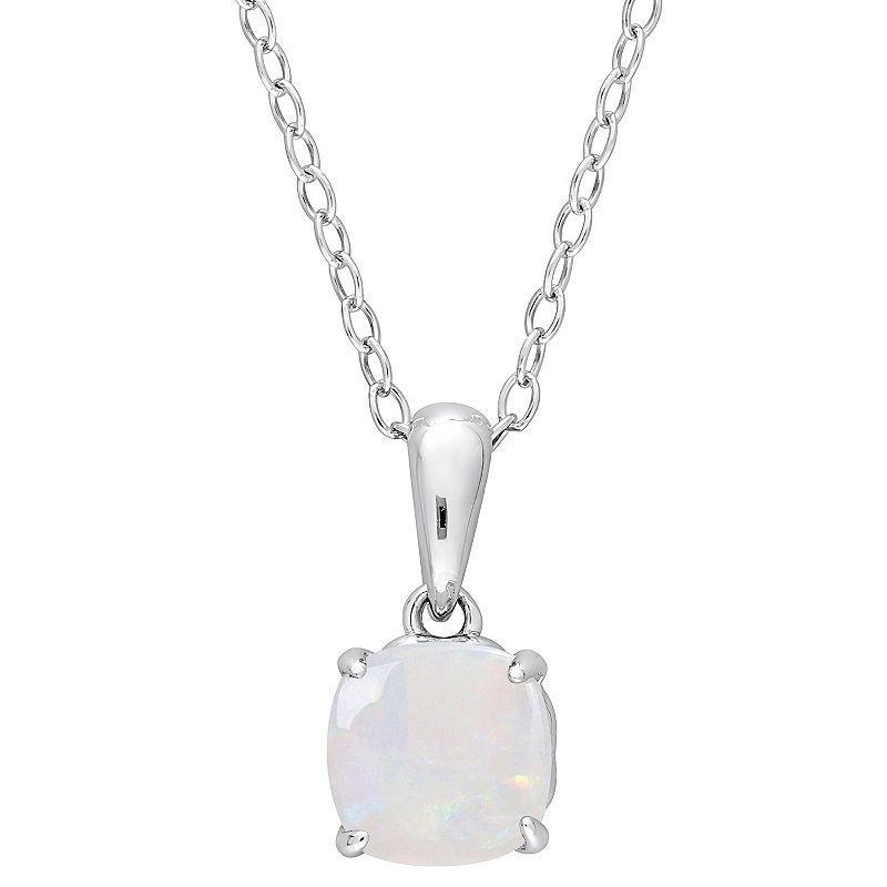 Stella Grace Sterling Silver & Gemstone Stud Pendant Necklace, Womens White Product Image