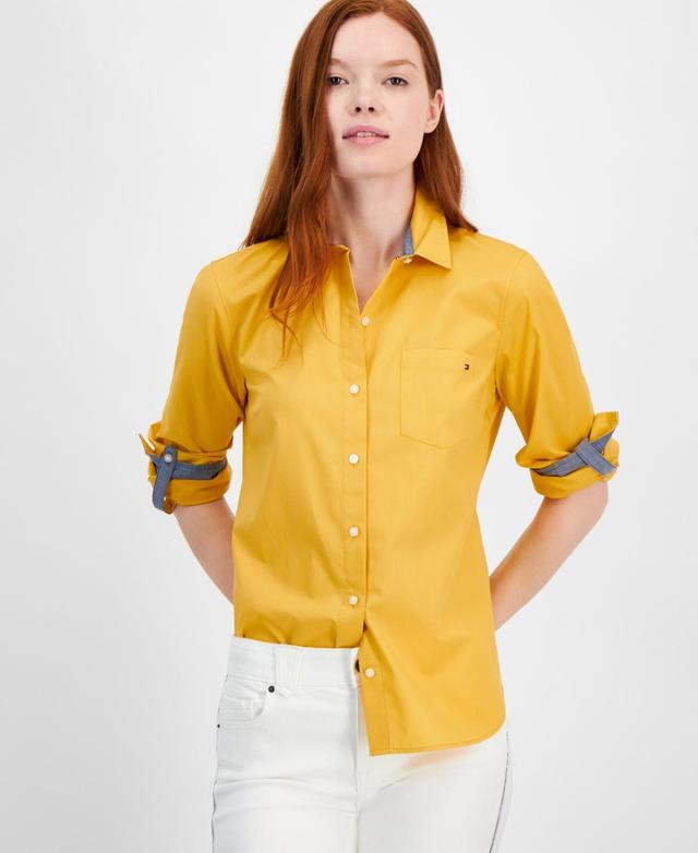 Women's Cotton Roll-Tab Button Shirt Product Image