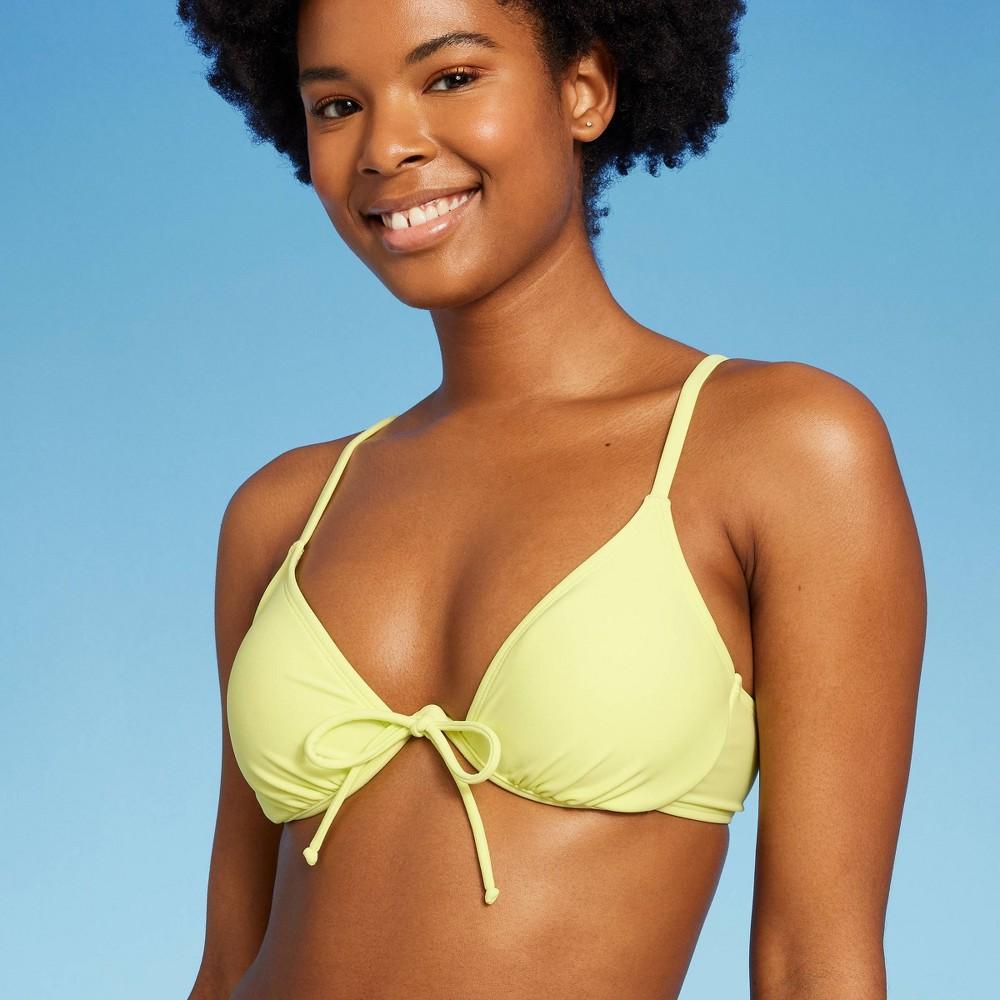 Womens Tie Detail Underwire Bikini Top - Wild Fable Yellow XS Product Image