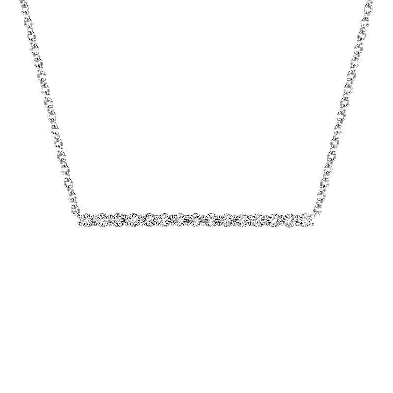 Sterling Silver Diamond Accent Bar Link Necklace, Womens White Product Image