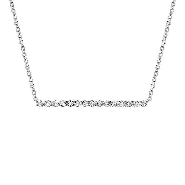 Sterling Silver Diamond Accent Bar Link Necklace, Womens Product Image