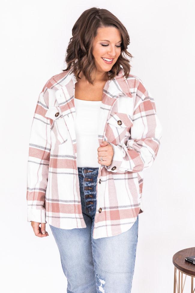 Along The Line Mauve Plaid Shacket FINAL SALE Product Image