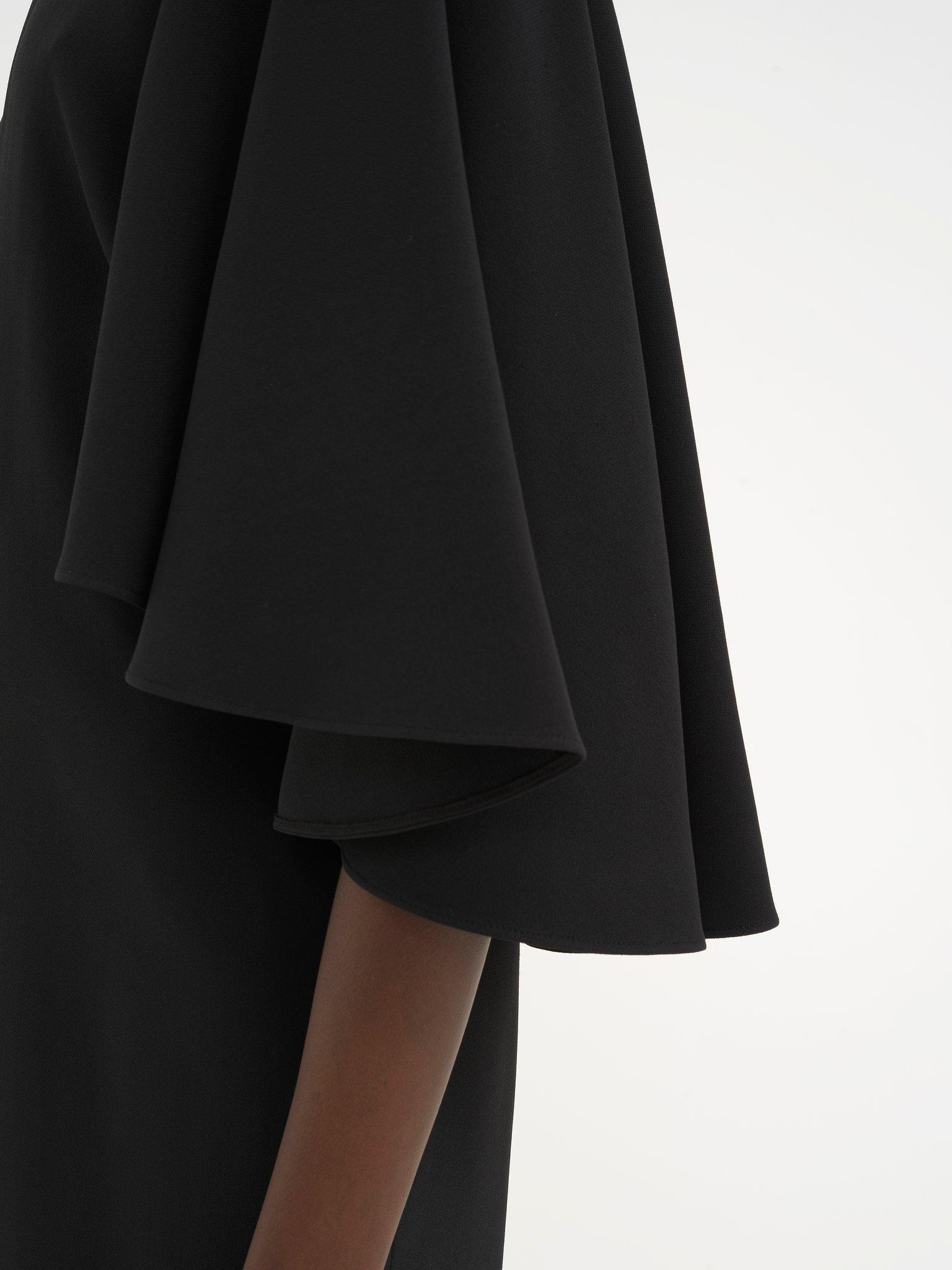 Short cape dress in viscose crêpe Product Image