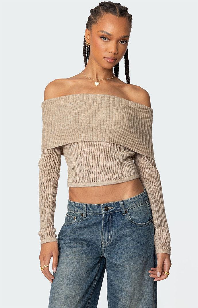 Edikted Women's Lili Fold Over Knit Top Product Image