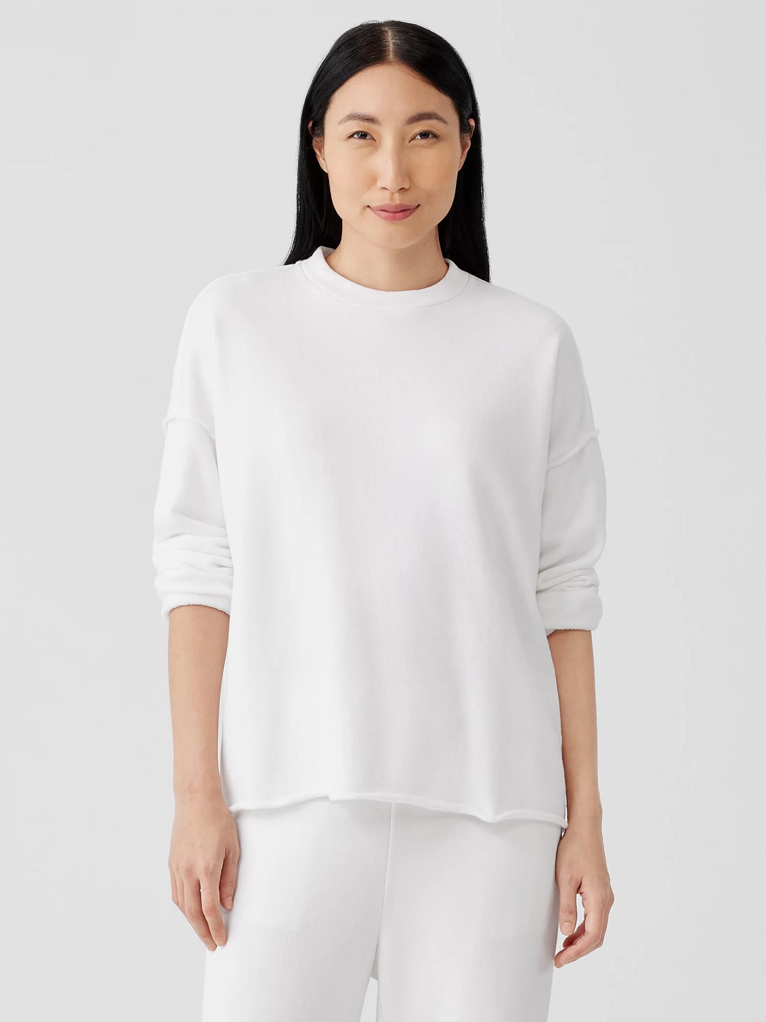 EILEEN FISHER Organic Cotton French Terry Box-Topfemale Product Image