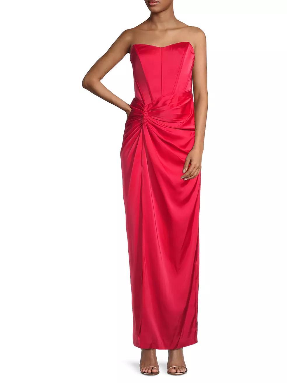 Stretch Satin Strapless Gown Product Image