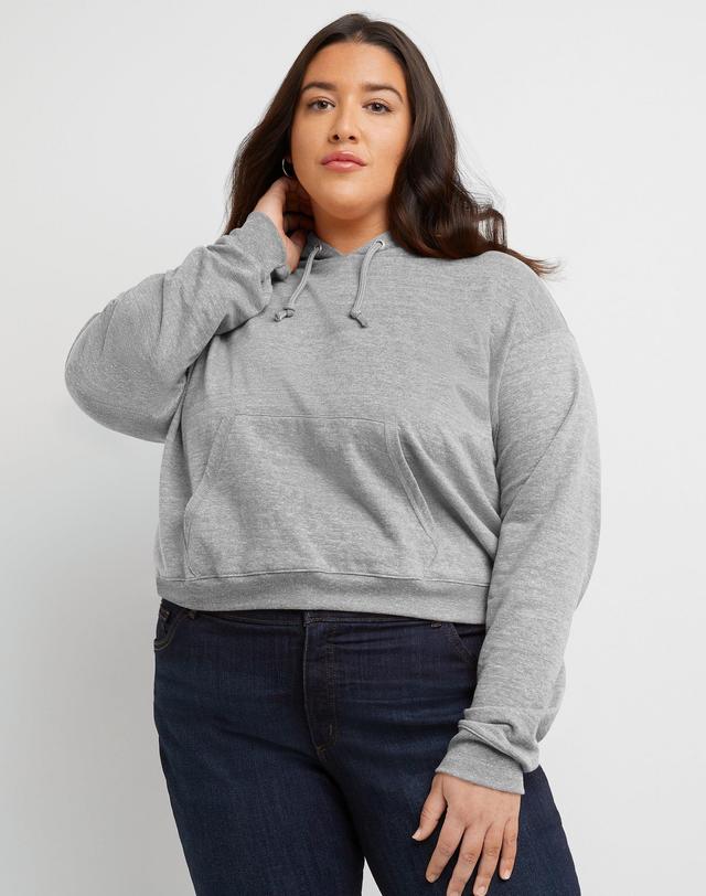 Hanes Originals Womens French Terry Cropped Hoodie (Plus Size) Natural 4X Product Image