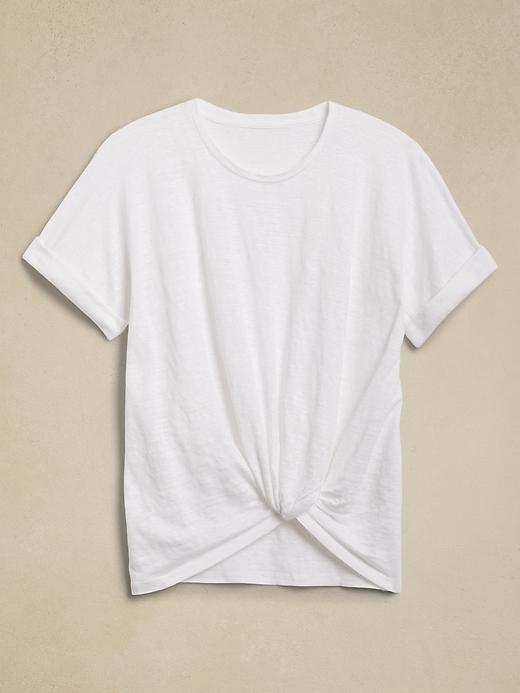 Linen Twisted-Hem T-Shirt Product Image