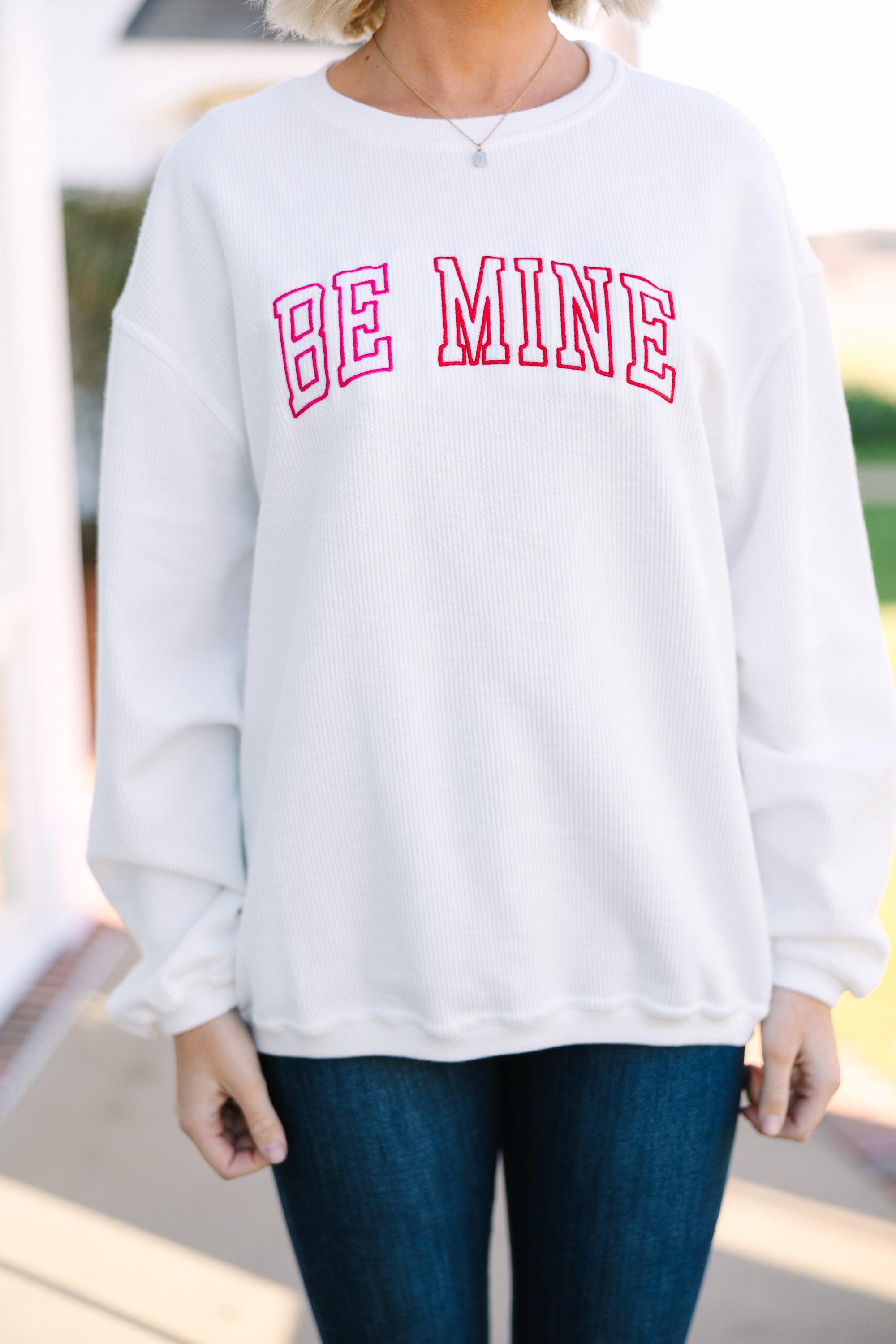 Will You Be Mine White Embroided Sweatshirt Female Product Image