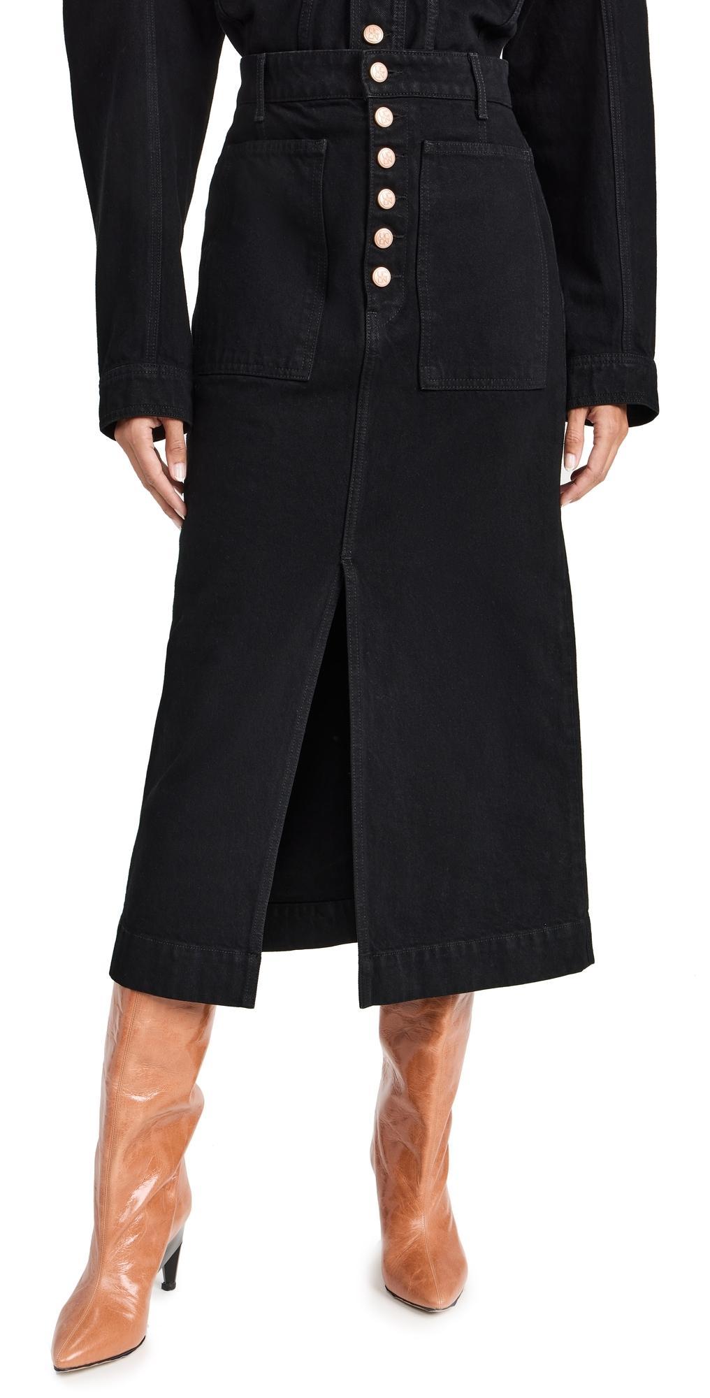 Ulla Johnson The Bea Button Fly Denim Skirt Product Image