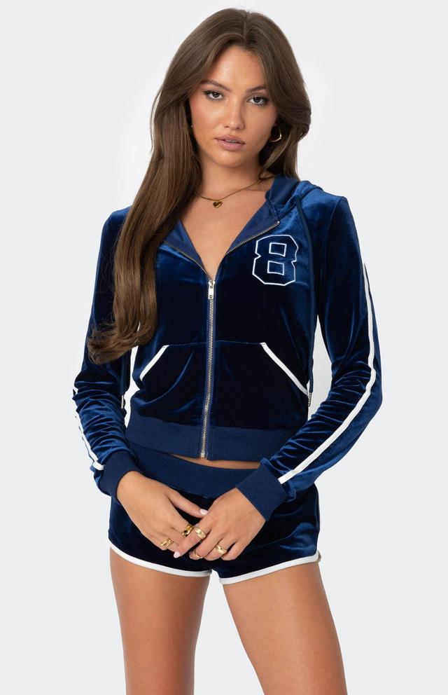 Edikted Women's 08 Velour Zip Up Hoodie Product Image