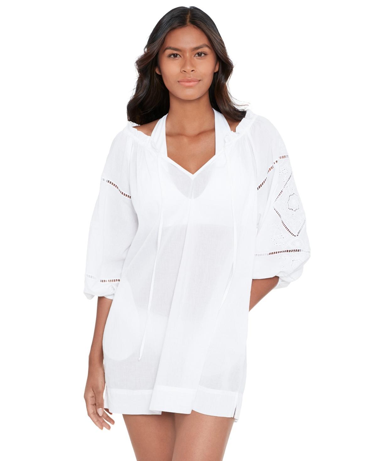 Lauren Ralph Lauren Womens Cotton Embroidered Dress Cover-Up Product Image