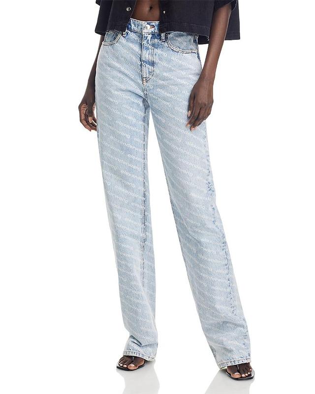 alexadnerwang. t Ez High Rise Relaxed Cotton Jeans in Pebble Bleach Product Image