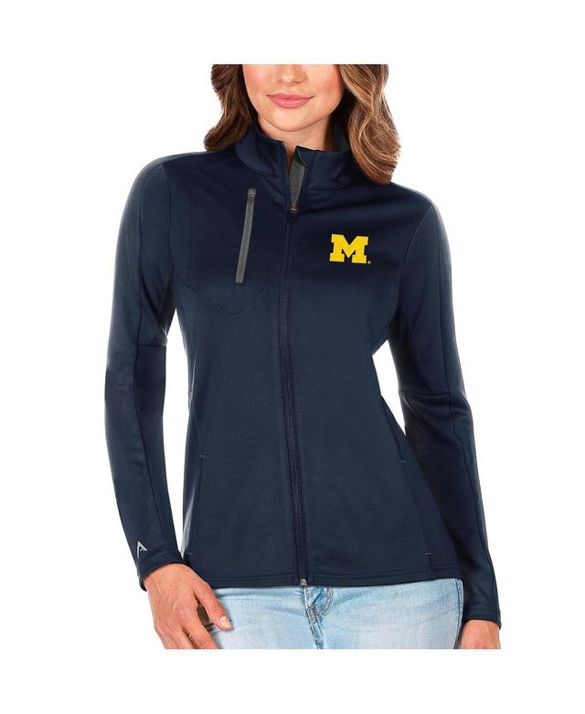 Antigua Womens Navy/Graphite Michigan Wolverines Generation Full-Zip Jacket Product Image