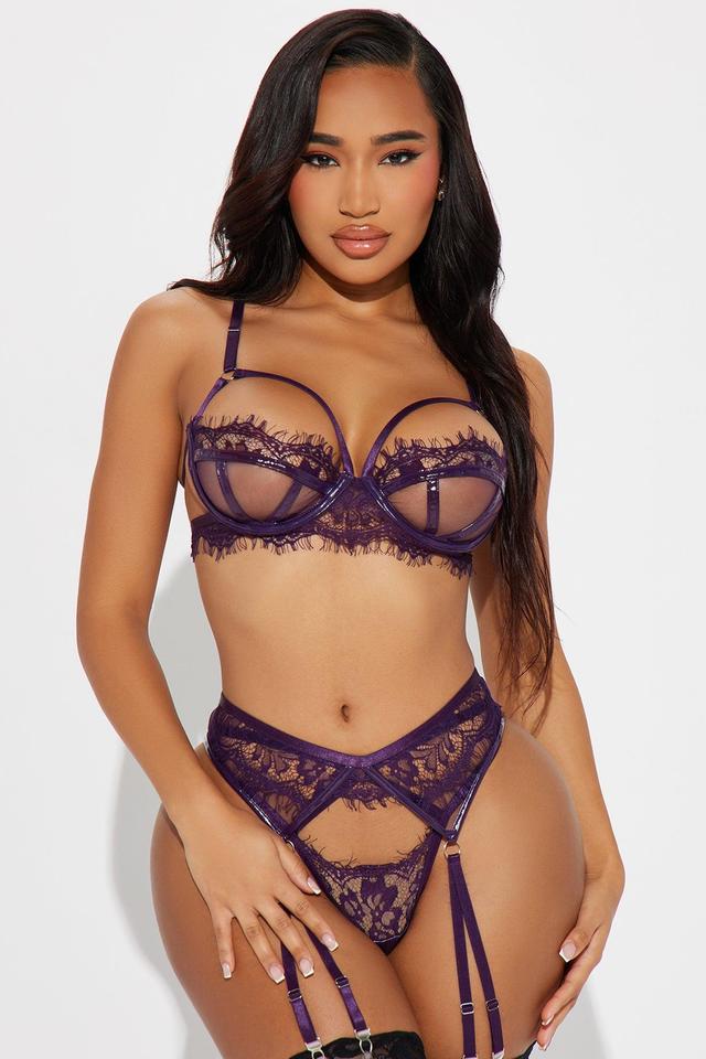 Read My Lips Lace 3 Piece Set - Purple Product Image