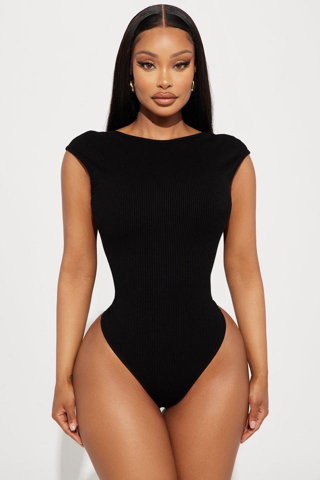 Veronica Ribbed Bodysuit - Black Product Image