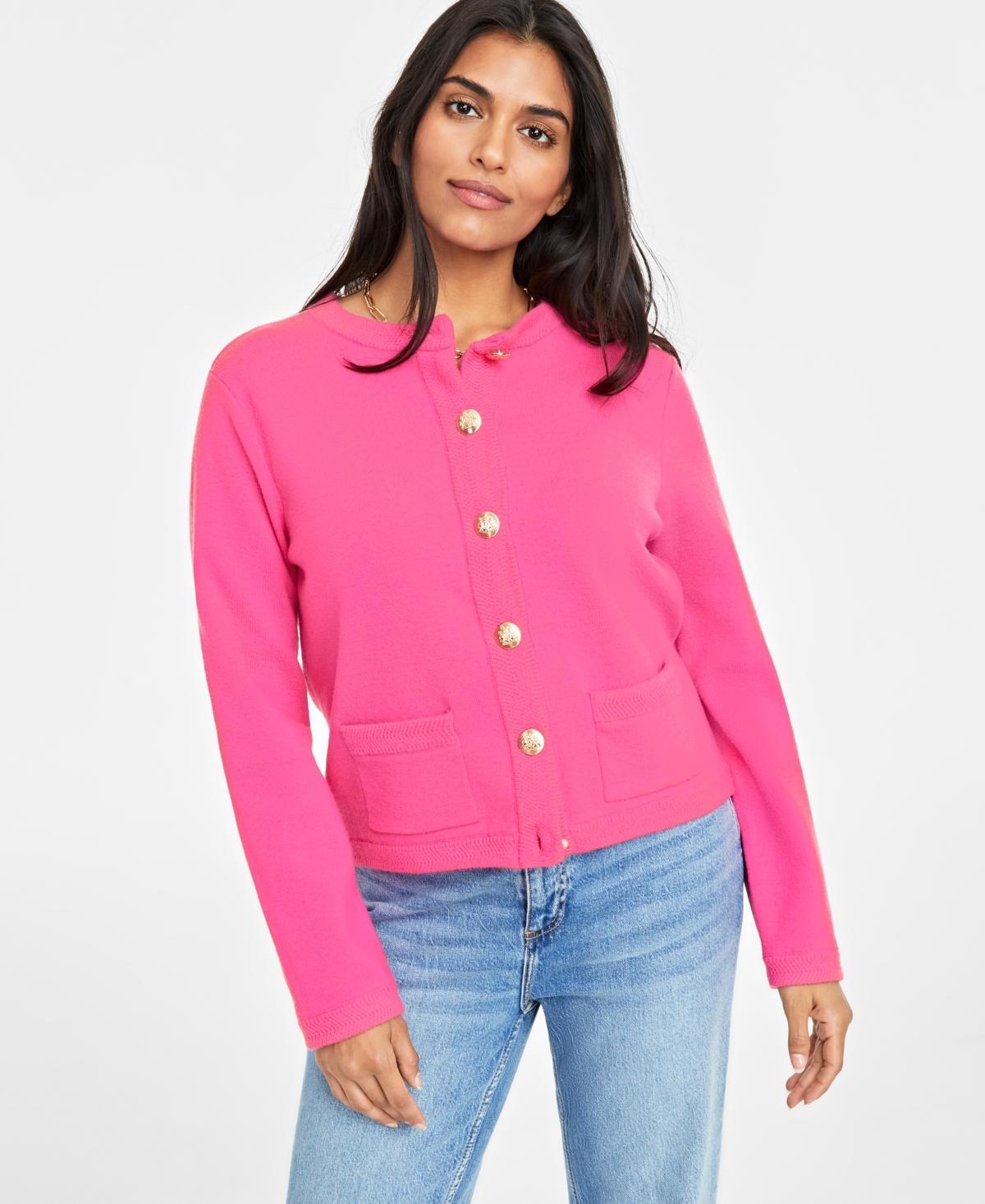 On 34th Womens Milano Crewneck Cardigan, Created for Macys Product Image