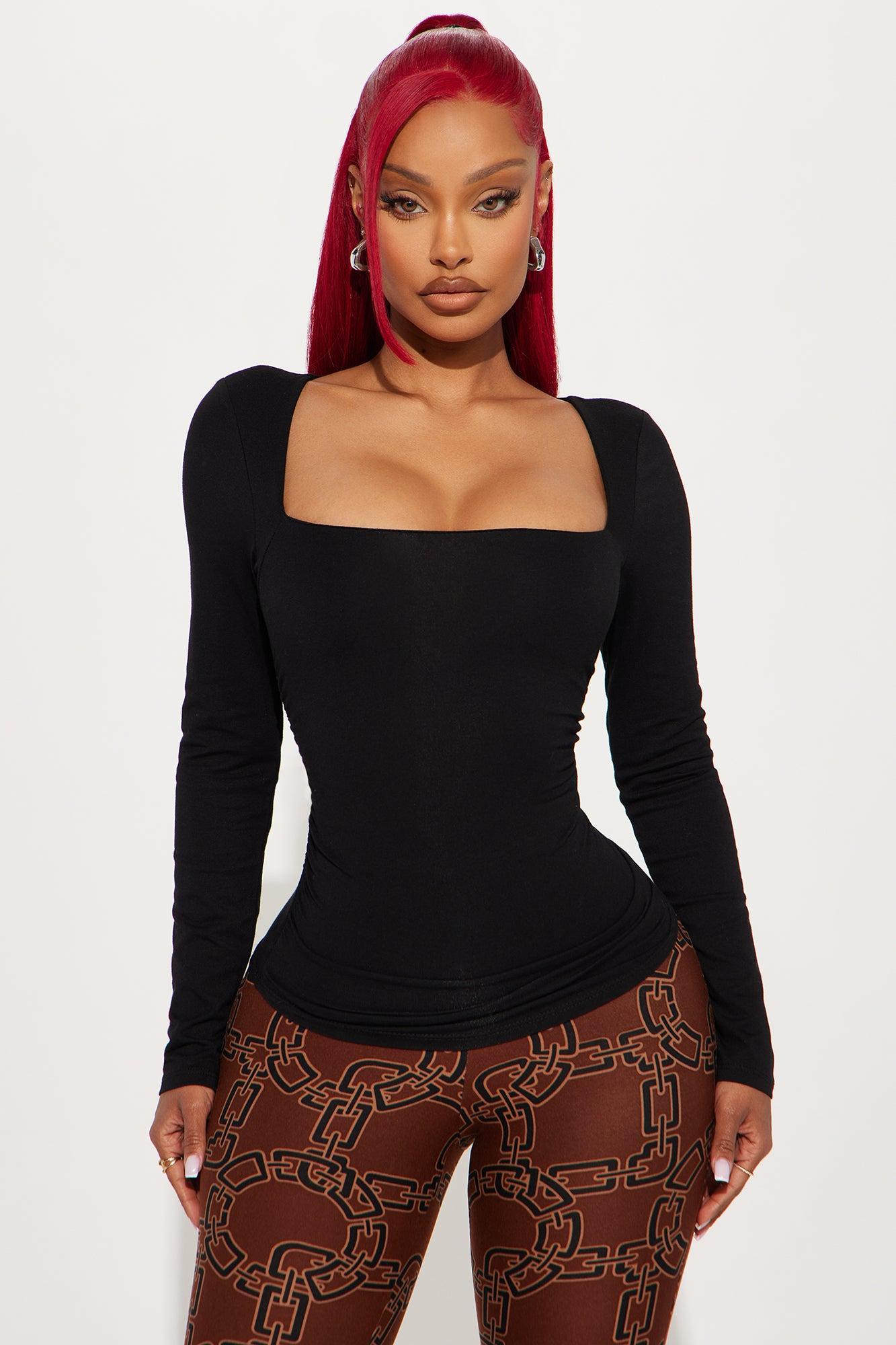 Veronica Long Sleeve Top - Black product image