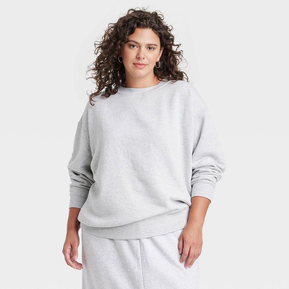 Womens Leisure Studio Oversized Pullover Sweatshirt - Universal Thread Heather XXL Product Image