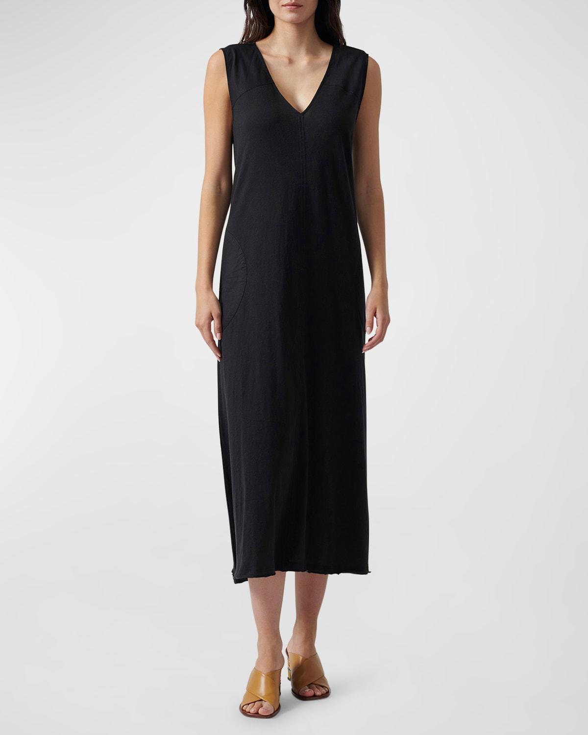 Sleeveless Tea-Length Cotton Dress Product Image