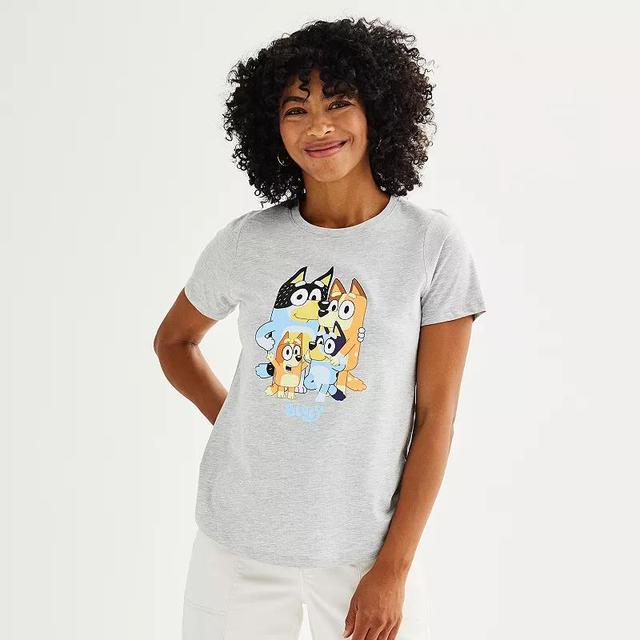 Womens Bluey Family Portrait Graphic Tee Grey Grey Product Image