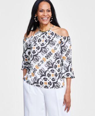 I.n.c. International Concepts Womens Cold-Shoulder Top, Created for Macys Product Image