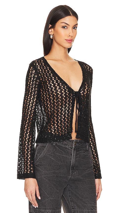 MORE TO COME Navea Tie Front Top in Black. - size L (also in M, S) Product Image