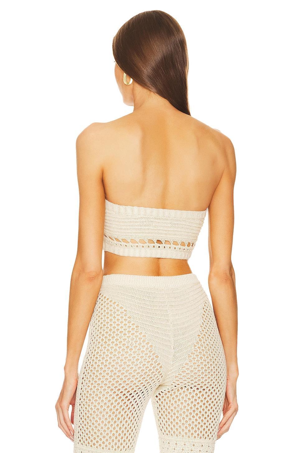 Luiz Strapless Top in Ivory And Gold retrofete Product Image