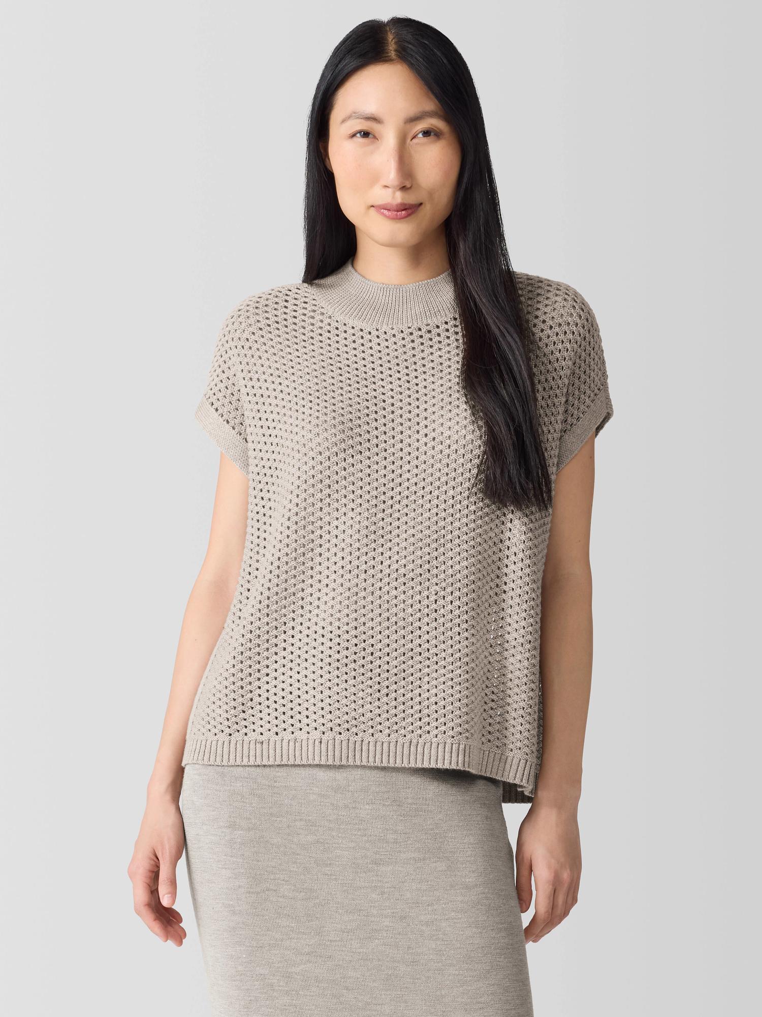 EILEEN FISHER Merino Mock Neck Top in Regenerative Woolfemale Product Image