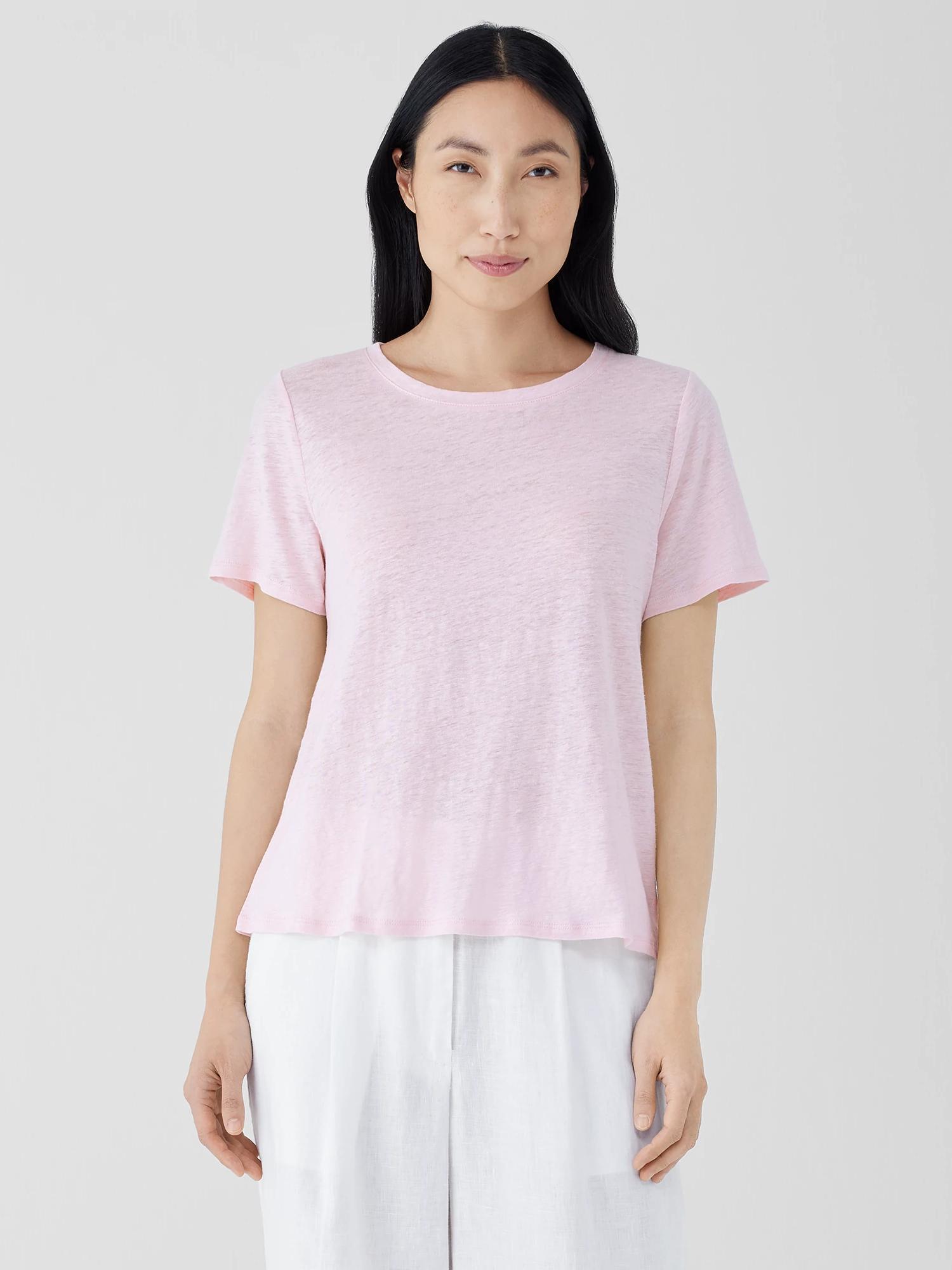 EILEEN FISHER Organic Linen Jersey Crew Neck Teefemale Product Image