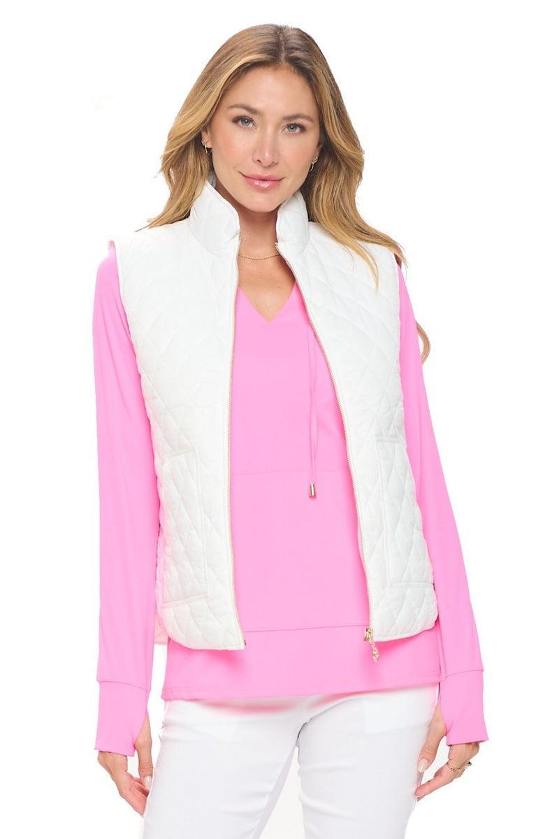 White Puffer Vest Product Image