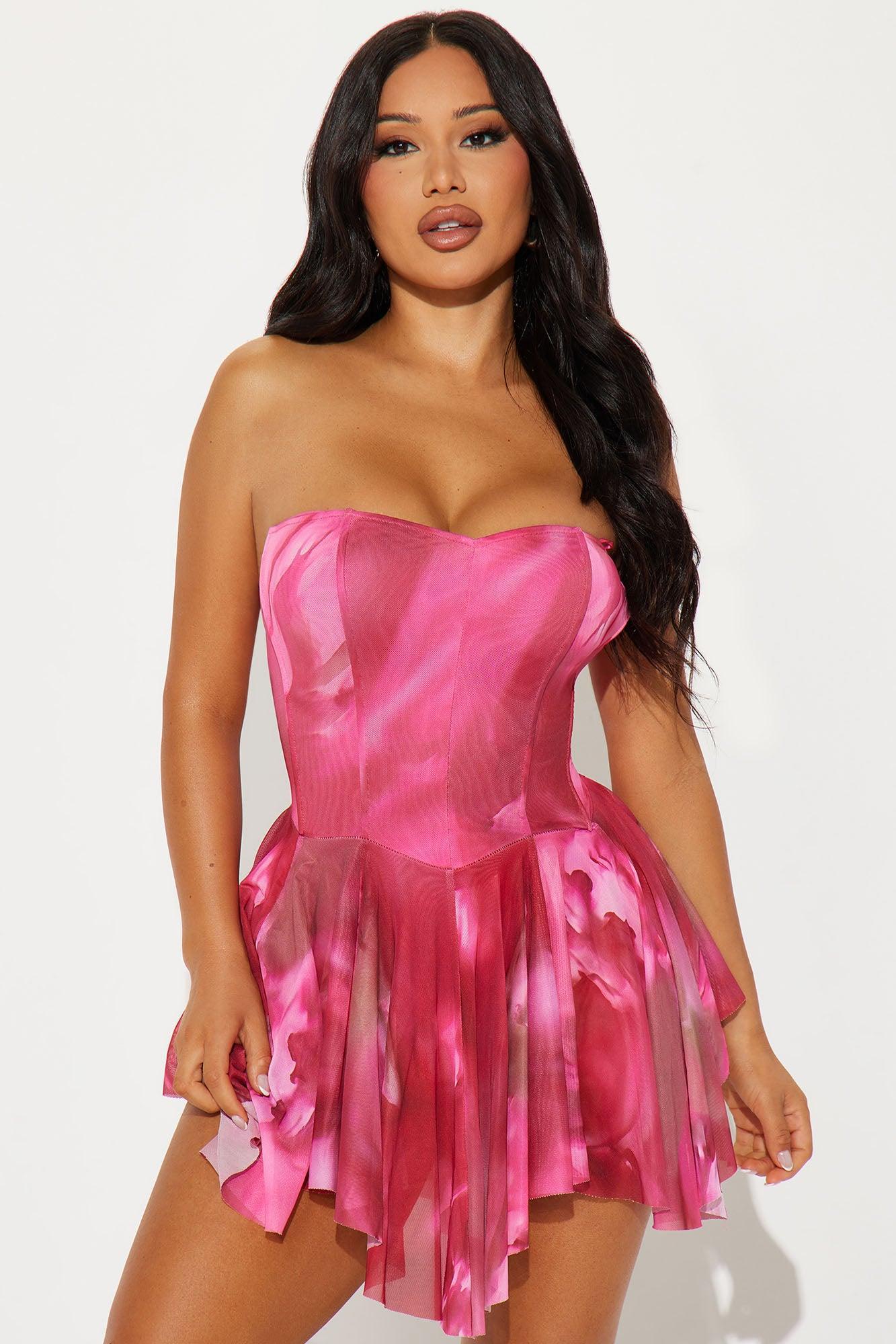 Surreal Sweetheart Mini Dress - Pink Product Image