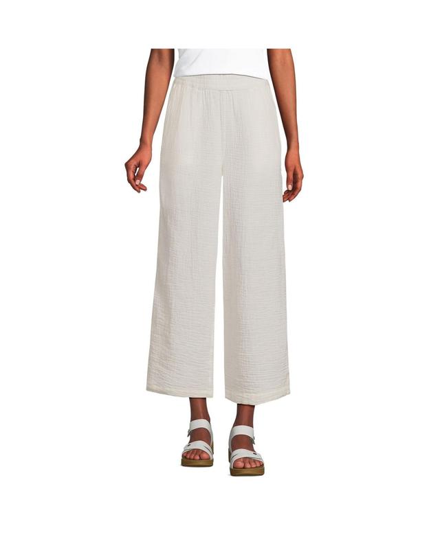 Womens Lands End High Rise Gauze Crop Pants Product Image