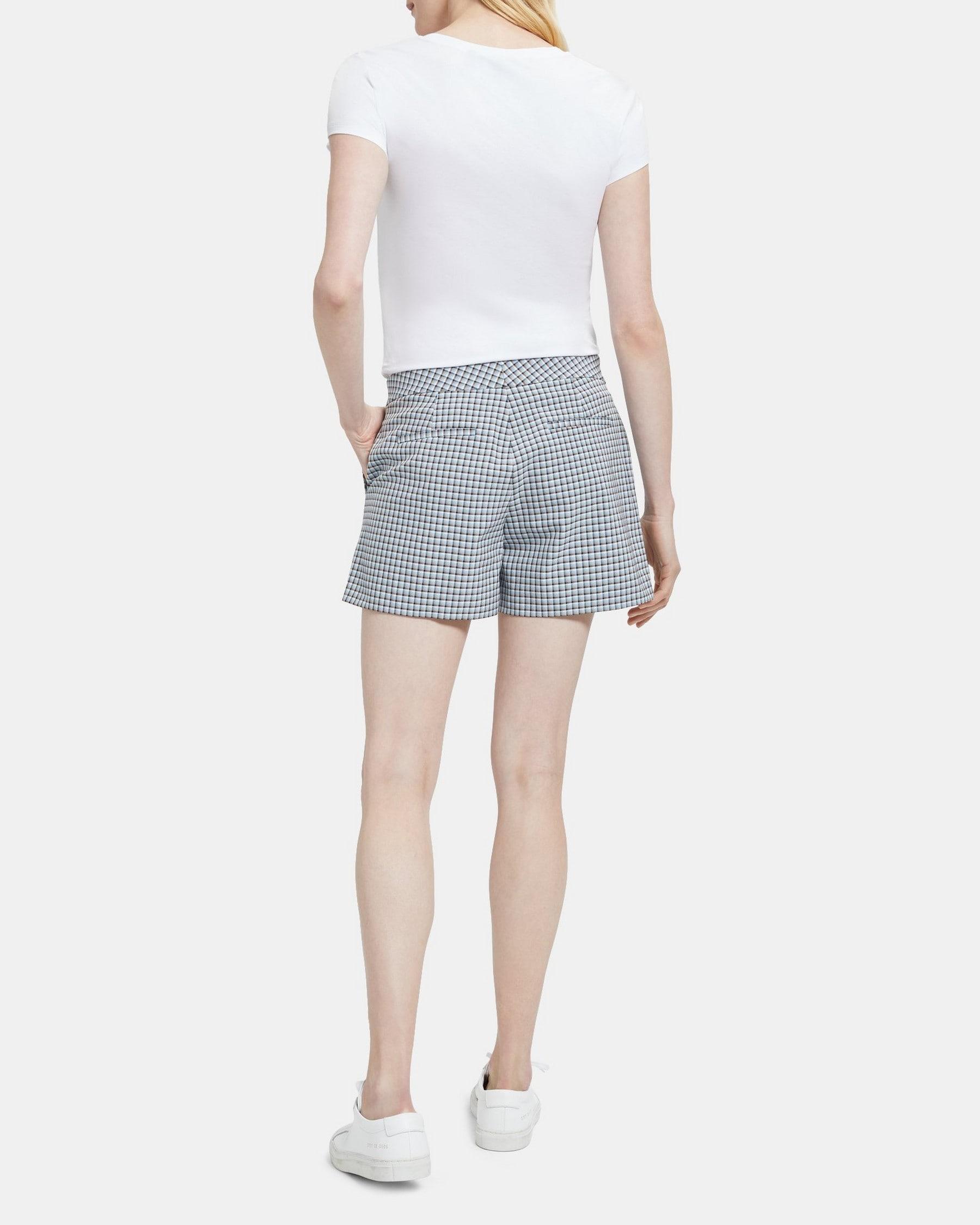 Tailored Short in Viscose Check Product Image